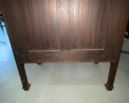 An Arts and Crafts mahogany inlaid cabinet, Maple & Co Ltd