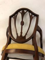 An Edwardian mahogany armchair retailed by Gillows, Lancaster