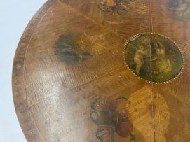 An Edwardian satinwood and painted occasional table