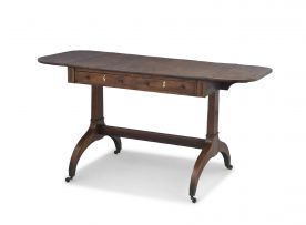 A George III mahogany and rosewood sofa table
