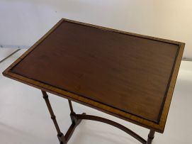 A nest of four George III style mahogany quartetto tables