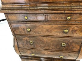 A Dutch walnut corner cupboard, 19th century