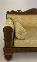 An Anglo Indian carved rosewood and teak settee