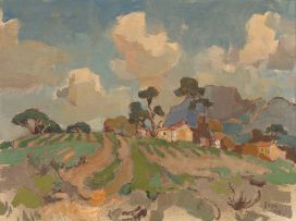 Gregoire Boonzaier; A Farmhouse and Vineyards