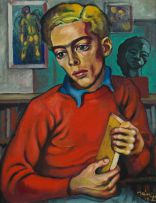 Johannes Meintjes; Seun met Boek (Boy with Book - Portrait of Pieter Marincowitz)
