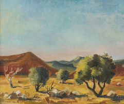 Maurice van Essche; Landscape with Distant Mountains