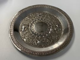 A Colonial Indian silver salver, apparently unmarked