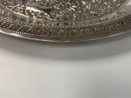 A Colonial Indian silver salver, apparently unmarked