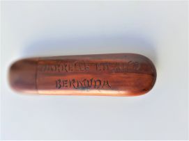 A Boer War prisoner of war fruitwood spectacle case, Bermuda