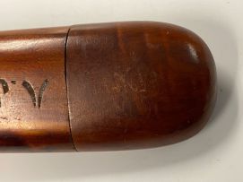 A Boer War prisoner of war fruitwood spectacle case, Bermuda