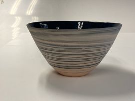 Anthony Shapiro; Earthenware blue-glazed bowl