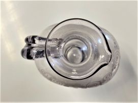 A German engraved clear glass ewer, 18th century