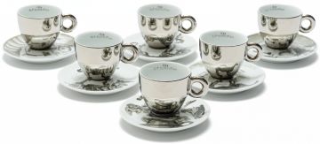 William Kentridge; Cappuccino Cups and Saucers, six