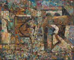 Sidney Goldblatt; Composition with Man and Donkey