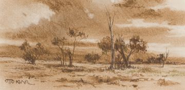 Otto Klar; Landscape with Trees