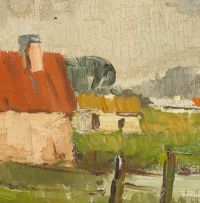 Piet van Heerden; A Cottage by a Pond