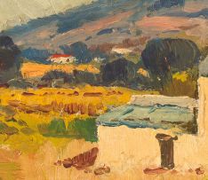 Piet van Heerden; Landscape with a Cottage