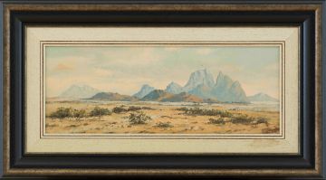 Otto Klar; Landscape with Mountains