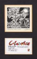 Peter Clarke; Thorns and Full Moon; The Artist's Business Card, two