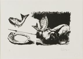 William Kentridge; Woman with Fish and Plate