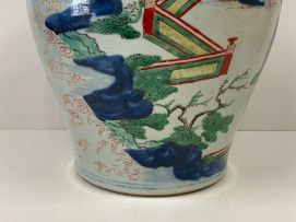 A Chinese Wucai vase, Qing Dynasty, 17th century