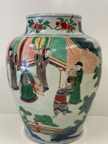 A Chinese Wucai vase, Qing Dynasty, 17th century