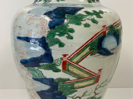 A Chinese Wucai vase, Qing Dynasty, 17th century