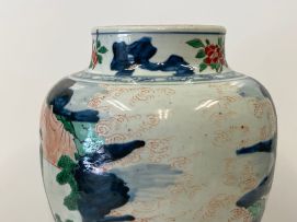 A Chinese Wucai vase, Qing Dynasty, 17th century