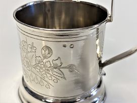 A Russian silver tea glass holder, Anatoly Apollonovich Artsybashev, Moscow, 1893