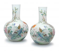 A pair of large Chinese famille-rose vases, Republic period