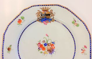 A Chinese Export famille-rose Armorial plate, Qing Dynasty, 1785-1791