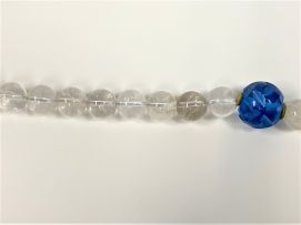 A Chinese crystal bead and blue glass court necklace, Chaozhu, Qing Dynasty, 19th century