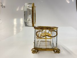A French gilt-metal and clear glass perfume casket, 19th century