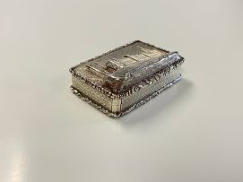 A Victorian silver castle-top vinaigrette of The Houses of Parliament, Westminster, Nathaniel Mills, Birmingham, 1843