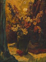 Otto Klar; Vase of Flowers, two