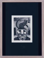 Norman Catherine; Untitled (Cat on Head)