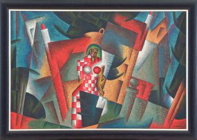 Diederick During; Figure in an Abstract Cityscape