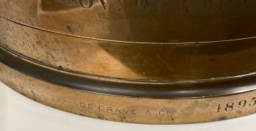 A Cape of Good Hope Imperial brass bushel, de Grave & Co, London, 1895