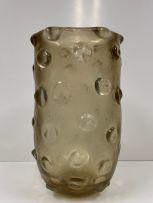 An Italian gold flecked corroso a bugne vase designed by Carlo Scarpa for Venini, circa 1936