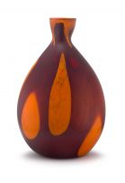A large Italian red and orange glass vase