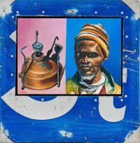 Willie Bester; Portrait of an Old Man and a Primus Stove