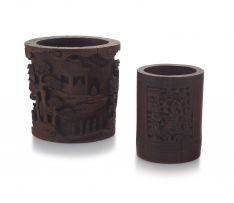 A Chinese bamboo scholar's brushpot bitong, Qing Dynasty, 19th century