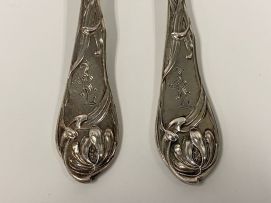 A German Art Nouveau silver flatware service, Posen, .800 sterling, post 1888