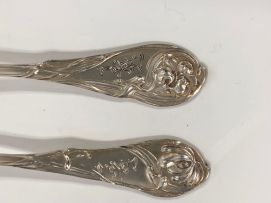 A German Art Nouveau silver flatware service, Posen, .800 sterling, post 1888