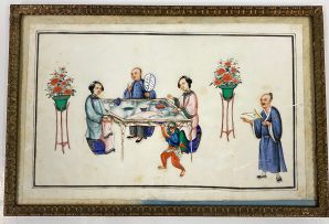 Four Chinese pith paintings, Qing Dynasty, 19th/20th century
