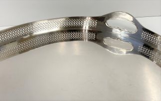 A silver-plate gallery tray