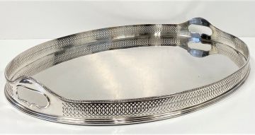 A silver-plate gallery tray