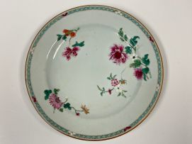A set of six Chinese famille-rose plates, Qing Dynasty, Qianlong period, 1736-1795