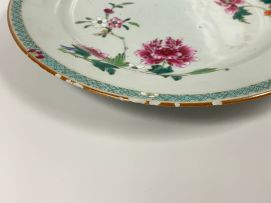 A set of six Chinese famille-rose plates, Qing Dynasty, Qianlong period, 1736-1795