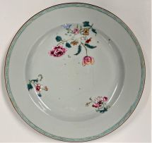 A set of eight Chinese famille-rose plates, Qing Dynasty, Qianlong period, 1736-1795